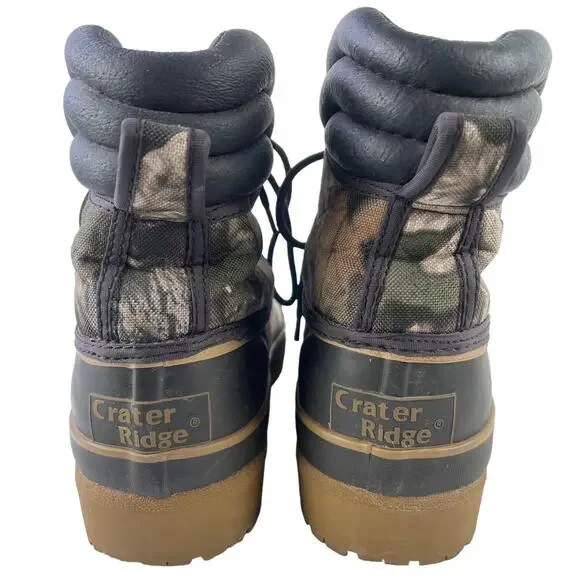 Crater Ridge Mens Size 7 Whitetail Camo Duck Boots Waterproof Steel Shank Size 7 - Picture 4 of 13